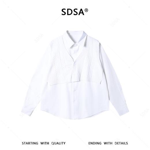 7022SDSA男士秋冬新款痞帅男装韩版简约纯色拼接针织长袖衬衫百搭休闲 商品图1