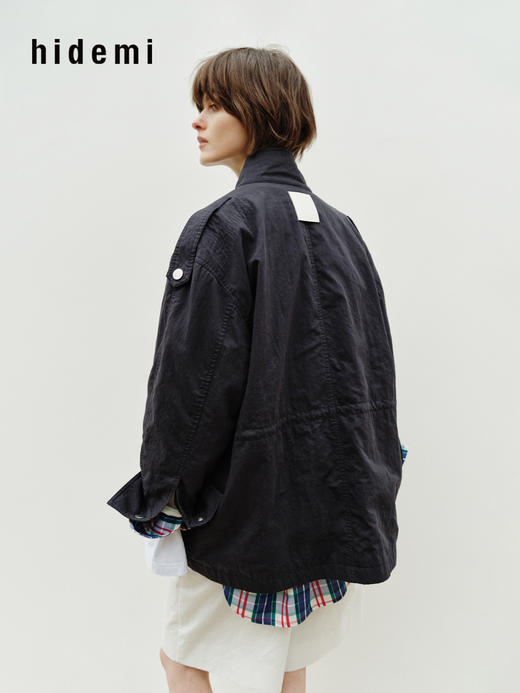 hidemi副线小h 宽松立领猎装夹克风衣外套 商品图8