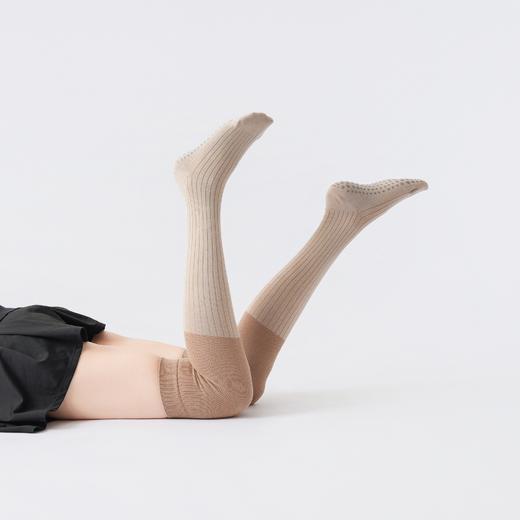 秋冬新品拼色压力过膝瑜伽袜防寒保暖长腿袜美腿显瘦普拉提防滑袜XY 商品图3