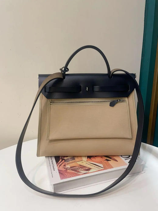 爱马仕 herbag31 乌木色拼黑色 帆布包 商品图1