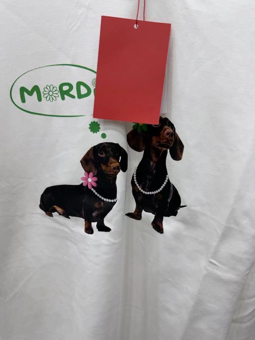 F012483珍珠项链长袖腊肠小狗印花上衣薄款T恤 商品图8