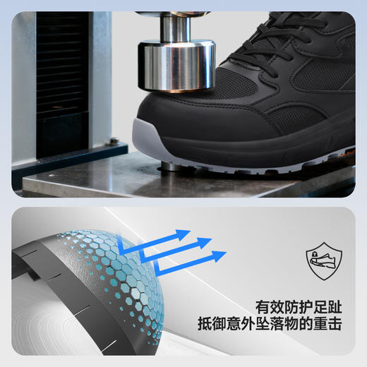 蓝鸥盾新款劳保鞋防砸防刺穿欧标钢包头达标4.0㎜凯夫拉底实心MD底减压大底 商品图7