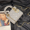 Dior 戴妃 三格 珠光灰 羊皮 斜挎包 商品缩略图0