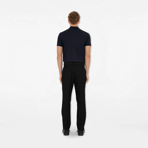 【三】BURBERRY 巴宝莉 男士马术骑士徽标刺绣棉质短袖 Polo 衫 深蓝色 8099165 B1488 商品图4
