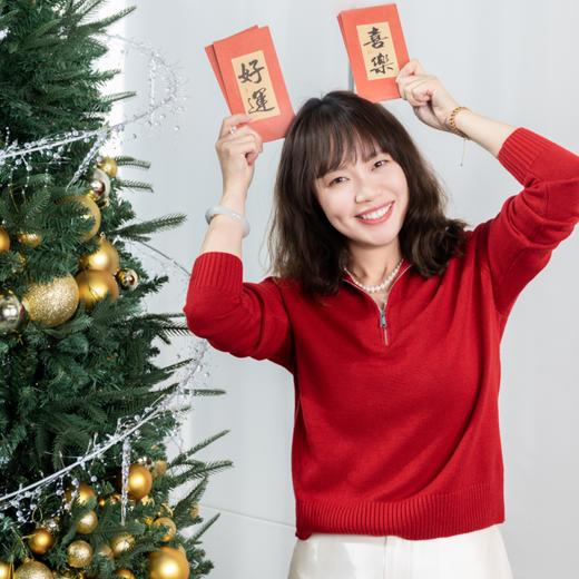 菜菜家半开领羊毛衫 |100%美利诺羊毛，柔软保暖又抬气色/红毛衣 商品图3