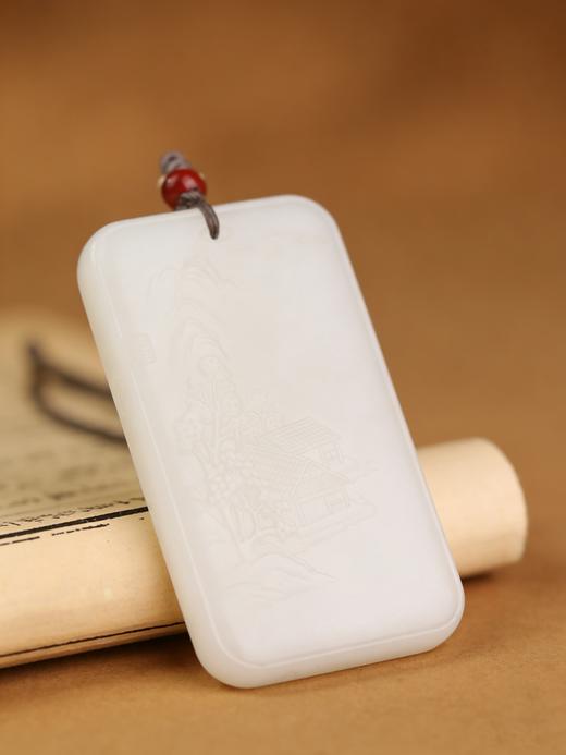 寄情山水牌吊坠 男款国风玉佩 平安纳福玉石挂件 商品图2