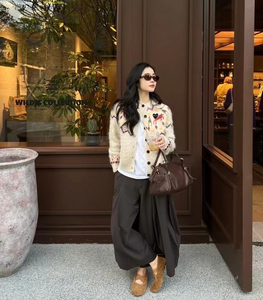 F012470复古童趣风马海毛混纺面料提花针织开衫 商品图10