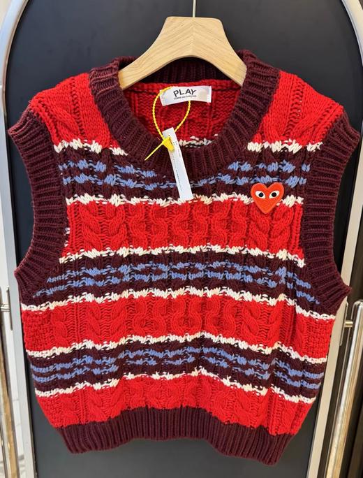 F012471春季新品复古甜妹氛围感撞色条纹针织马甲 商品图13