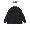 SDSA男士春夏新款痞帅男装潮牌时尚纯色褶皱翻领衬衫休闲百搭舒适 商品缩略图0