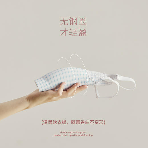 【棉质内衣】MIVECION田园小碎花蕾丝内衣 纯棉材质 亲肤舒适 果冻胶承托 小胸聚拢 侧收提拉 3D立体模杯久穿不塌 无缝边一体成型 0压舒适防滑弹力肩带不压肩 无勒痕 商品图3