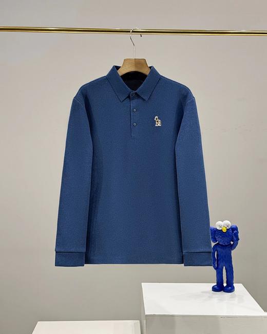 F012499情侣秋冬丝光棉加厚骆绒无痕压胶工艺POLO衫 商品图5