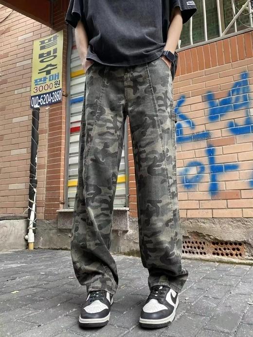 F012458加绒新款OOTD高街户外迷彩伐木工装裤长裤子牛仔裤 商品图7