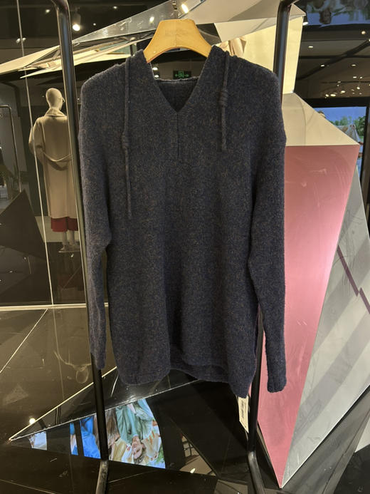 圈圈纱连帽抽绳套头毛衣 商品图0