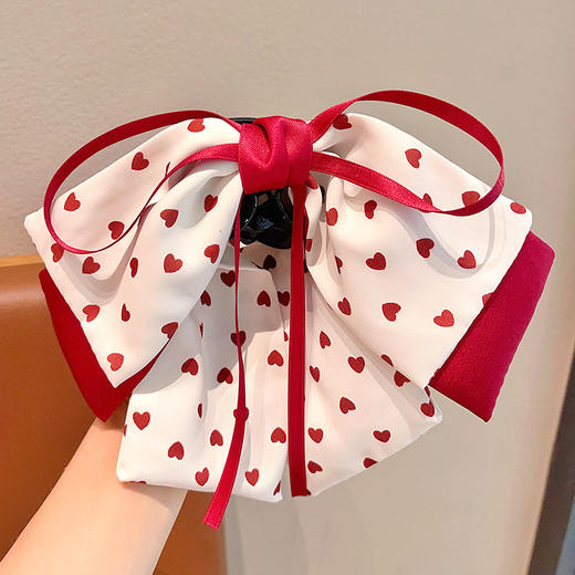 【时尚百搭抓夹❗️甜美氛围感满满】在逃公主甜美小女孩公主头红色蝴蝶结网红波点发夹儿童盘发抓夹。jc 商品图2