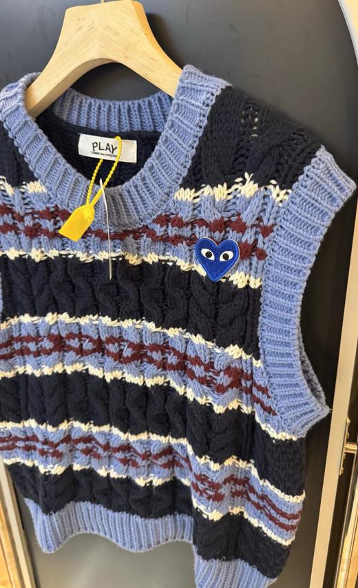 F012471春季新品复古甜妹氛围感撞色条纹针织马甲 商品图12