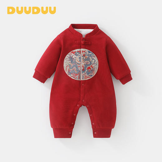 DUUDUU新年满月宝宝保暖连体衣冬季a类新中式拜年婴儿过年衣服 商品图5