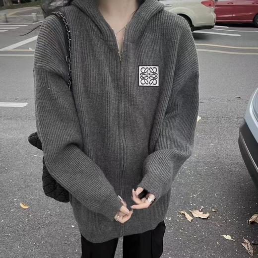 F012459新款毛衣打底连帽开衫慵懒风内搭针织衫外套 商品图4