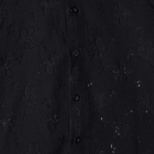 6968SDSA男士秋冬新款痞帅男装潮牌显瘦镂空花卉翻领长袖衬衫百搭时尚 商品图2