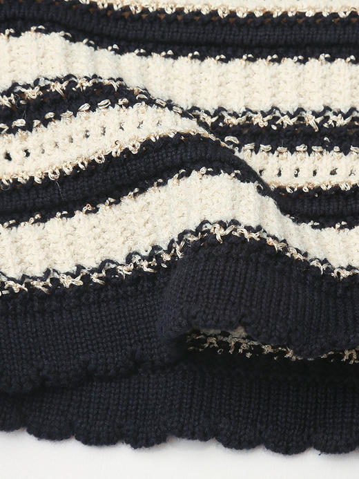 透气肌理感针织背心 春季藏青白条纹百搭外穿内搭无袖上衣 商品图4