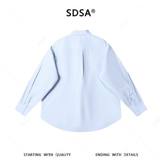 SDSA男士春夏新款痞帅男装韩版简约纯色设计感长袖衬衫百搭休闲 商品图4