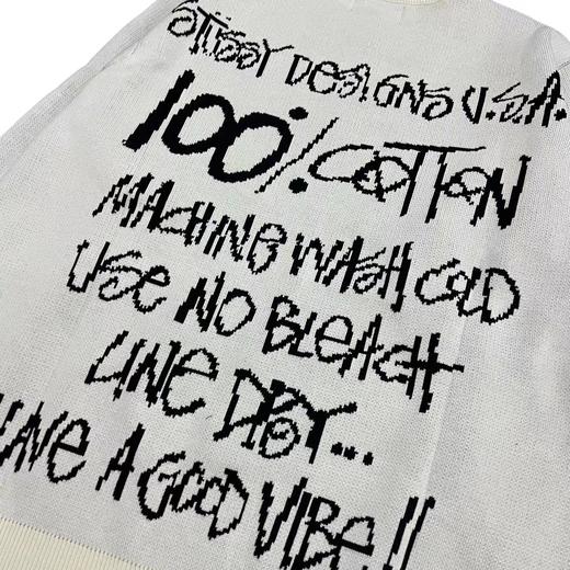 F012435新品后背字母提花情侣款圆领针织毛衣 商品图13