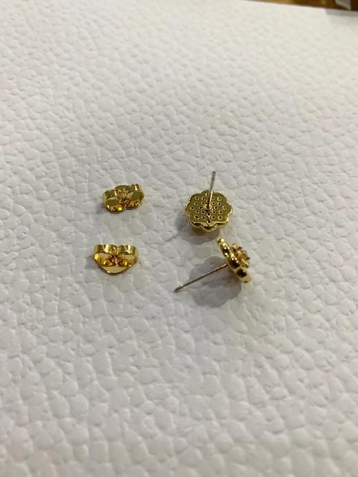 F012418四叶花瓣搭配璀璨镶钻耳钉925银针 商品图13