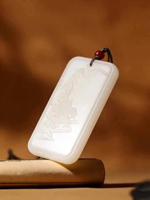 寄情山水牌吊坠 男款国风玉佩 平安纳福玉石挂件 商品图3