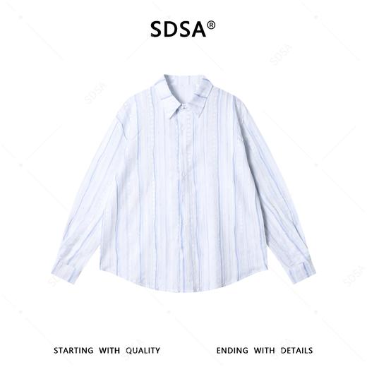 7020SDSA男士秋冬新款痞帅男装潮牌简约条纹翻领长袖衬衫百搭宽松衬衣 商品图1