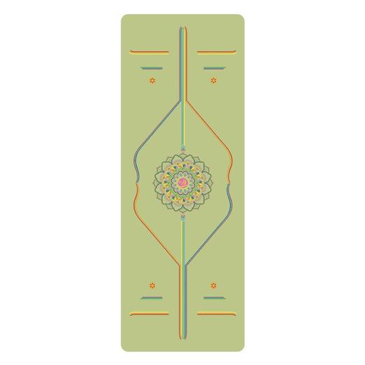 彩虹瑜伽垫PU天然橡胶防滑运动健身垫体位线加厚土豪垫子CK 商品图3