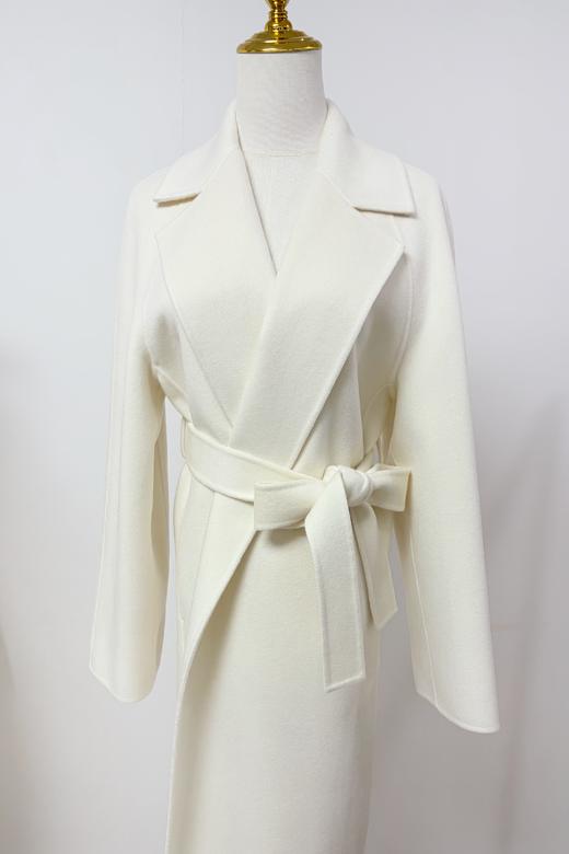 【直播大场福利】编号57  白月光 经典西装领浴袍式 羊绒大衣 100%纯山羊绒  不退不换 商品图2