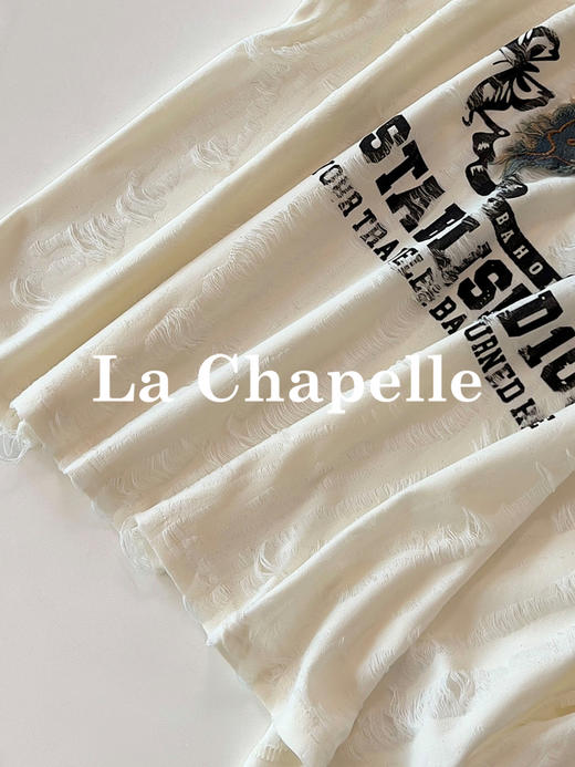 专柜实拍【时髦精BI入】拉夏贝尔/La Chapelle圆领撞色蝴蝶字母长袖T恤~显瘦遮肉打底衫 商品图8