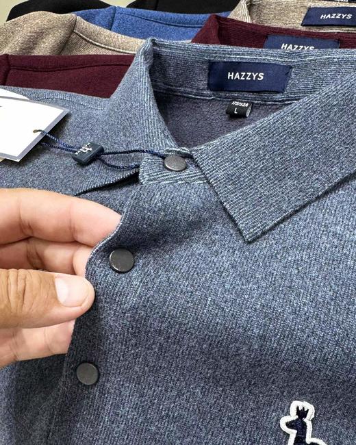 F012499情侣秋冬丝光棉加厚骆绒无痕压胶工艺POLO衫 商品图7