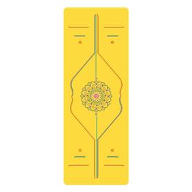 彩虹瑜伽垫PU天然橡胶防滑运动健身垫体位线加厚土豪垫子CK