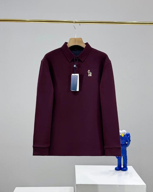 F012499情侣秋冬丝光棉加厚骆绒无痕压胶工艺POLO衫 商品图6