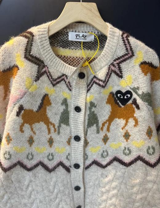 F012470复古童趣风马海毛混纺面料提花针织开衫 商品图3