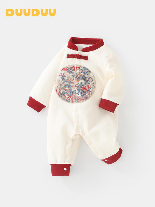 DUUDUU新年满月宝宝保暖连体衣冬季a类新中式拜年婴儿过年衣服 商品图1