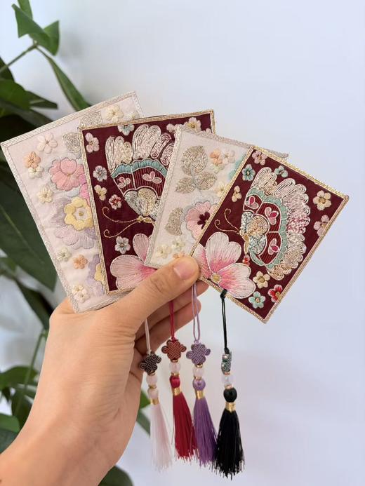【直播大场福利】苏绣刺绣 蝶语花笺 文雅书签 商品图0