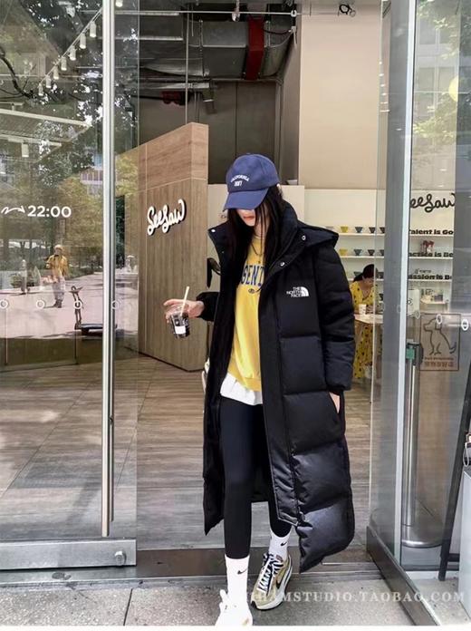 F012423长款大朵绒羽绒服中戏多口袋情侣款加厚保暖 商品图4