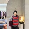 F012471春季新品复古甜妹氛围感撞色条纹针织马甲 商品缩略图7