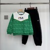 F012444春季2026新款绿色满印圆领套装男女宝宝同款 商品缩略图0