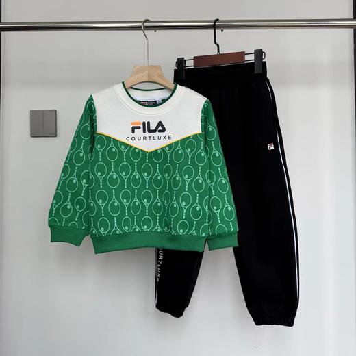 F012444春季2026新款绿色满印圆领套装男女宝宝同款 商品图0
