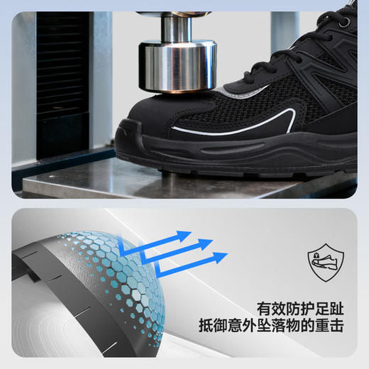 蓝鸥盾新款欧标钢包头达标4.0㎜凯夫拉底实心双密度聚氨酯PU耐磨大底 商品图7