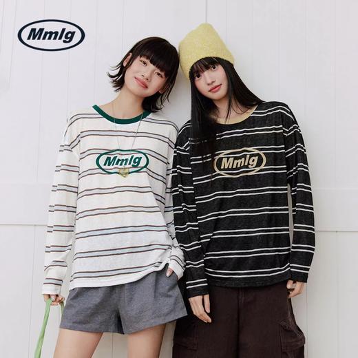 F012484春季新款女版logo撞色条纹长袖t恤 商品图6