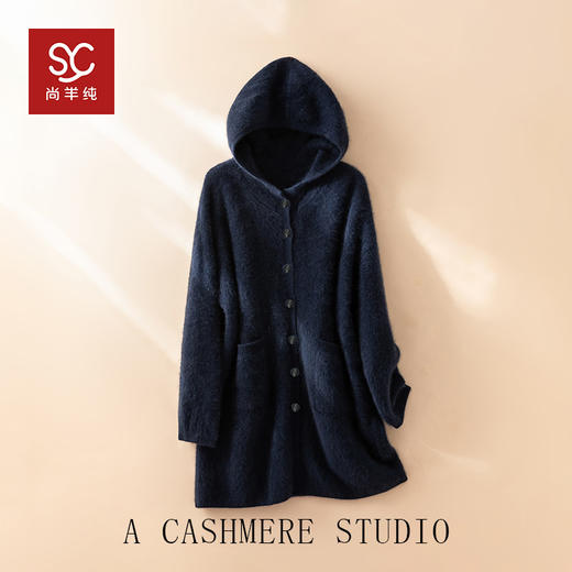 北美小动物系列~中长款连帽针织外套女慵懒感宽松长袖开衫XDW250501 商品图2