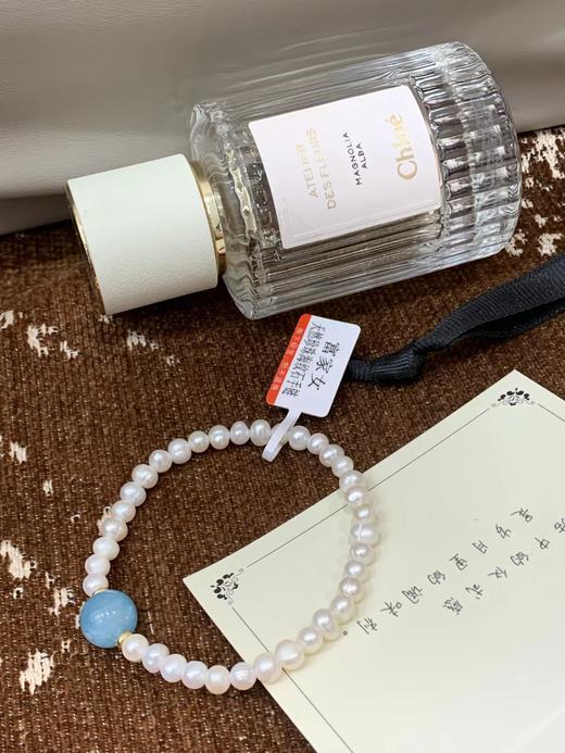 F012417富家女天然珍珠海纹石手链手串配布袋 商品图9