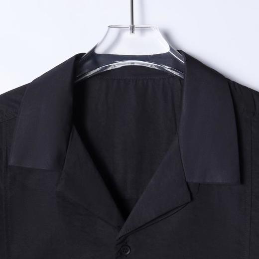 SDSA男士春夏新款痞帅男装潮牌时尚纯色褶皱翻领衬衫休闲百搭舒适 商品图1