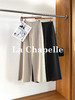 专柜实拍【莱赛尔+亚麻】拉夏贝尔/La Chapelle扣捏褶后腰松紧休闲裤宽松直筒百搭裤 商品缩略图1