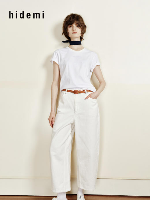 hidemi副线小h 少年感百搭圆领短袖T恤 商品图1