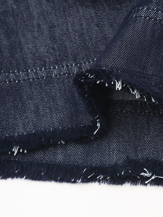 复古深蓝牛仔半裙 春季新款高腰毛边显瘦通勤中长裙 商品图4