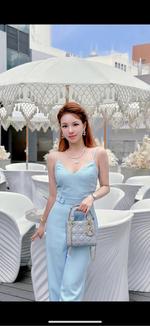 Dior 戴妃 三格 珠光灰 羊皮 斜挎包 商品图2